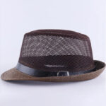 Zacharias Unisex Brown Self Design Fedora Hat