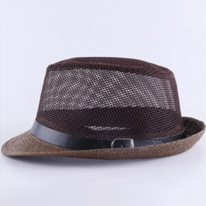 Zacharias Unisex Brown Self Design Fedora Hat