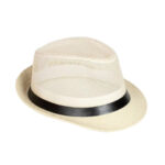 Zacharias Unisex Cream-Coloured Self Design Fedora Hat