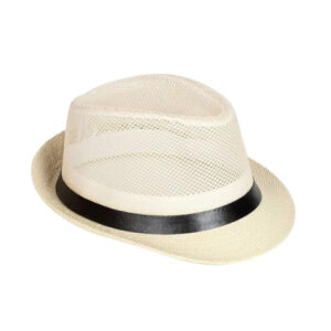 Zacharias Unisex Cream-Coloured Self Design Fedora Hat