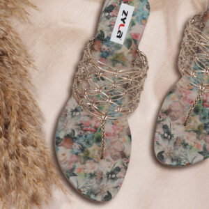 Zyla Women Rose Gold Solid Sandals